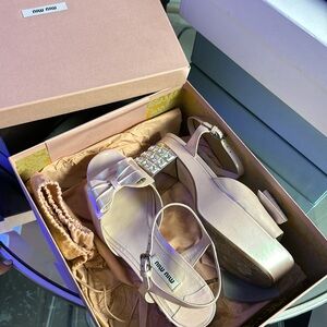 Miu Miu pink studded sandals